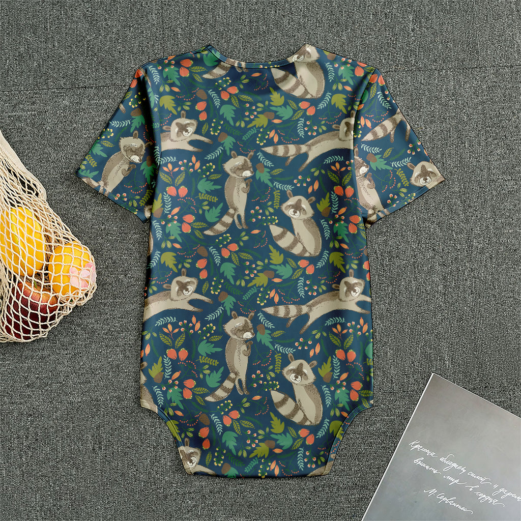 Cartoon Raccoon Pattern Print Men's Bodysuit
