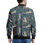 Cartoon Raccoon Pattern Print Men's Bomber Jacket