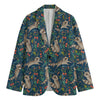 Cartoon Raccoon Pattern Print Men's Cotton Blazer