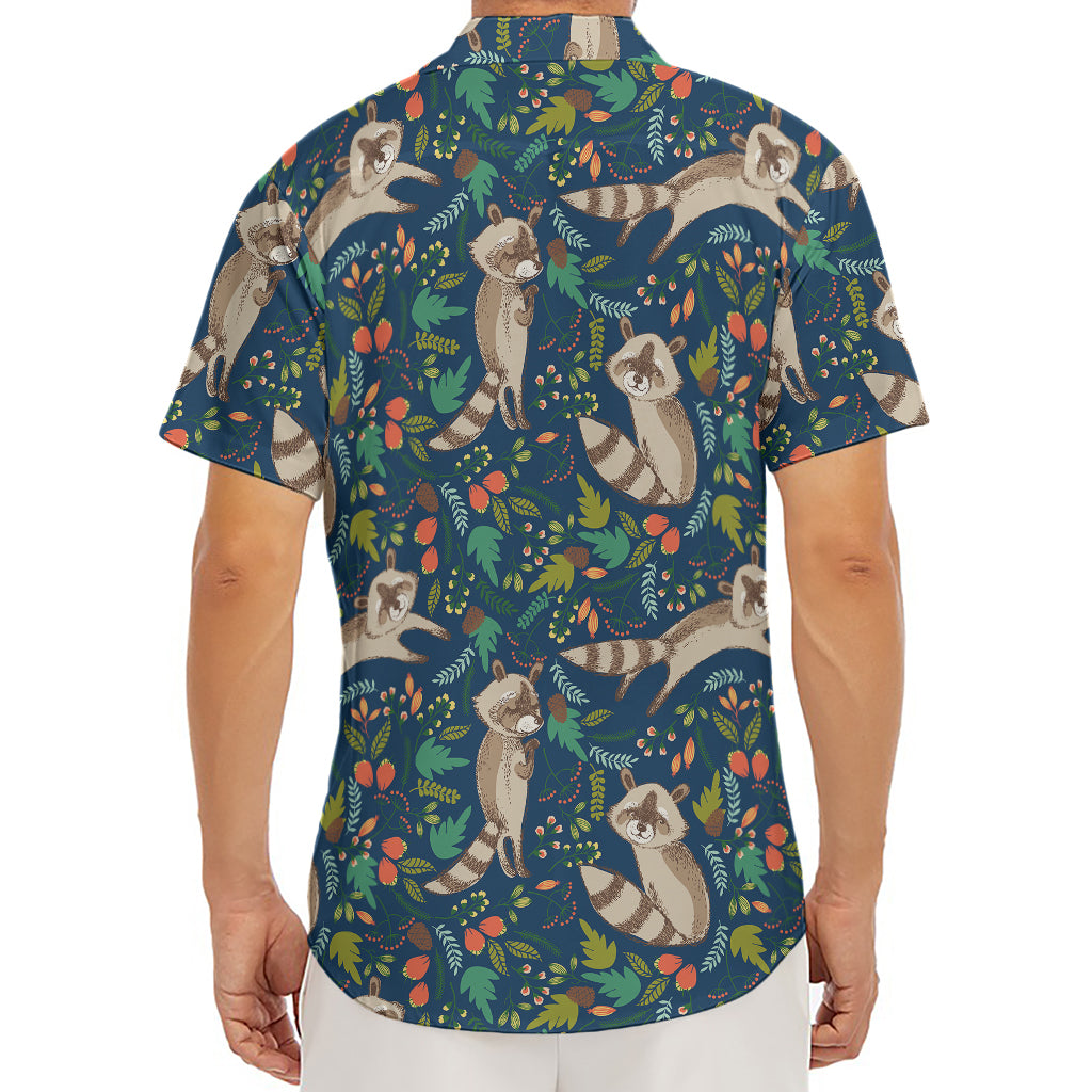 Cartoon Raccoon Pattern Print Men's Deep V-Neck Shirt