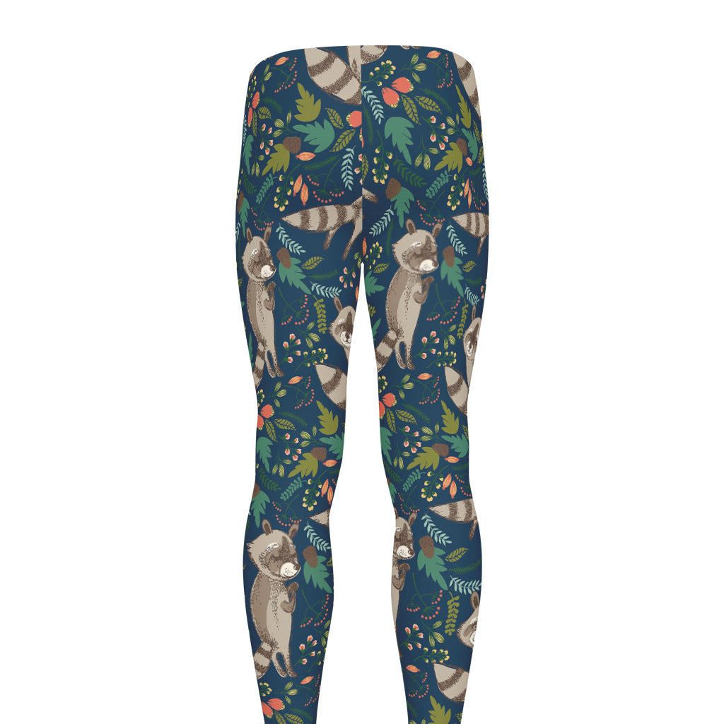 Cartoon Raccoon Pattern Print Men's leggings