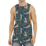 Cartoon Raccoon Pattern Print Men's Muscle Tank Top