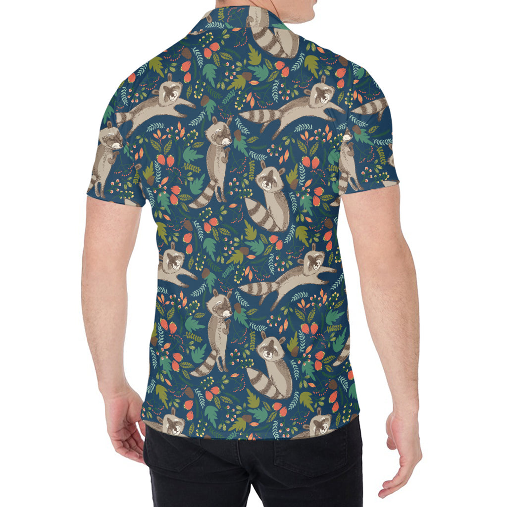 Cartoon Raccoon Pattern Print Men's Shirt