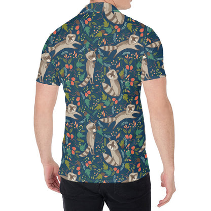 Cartoon Raccoon Pattern Print Men's Shirt