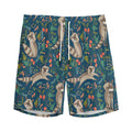 Cartoon Raccoon Pattern Print Men's Athletic Shorts