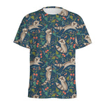 Cartoon Raccoon Pattern Print Men's Sports T-Shirt