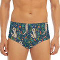 Cartoon Raccoon Pattern Print Men's Triangle Swim Briefs