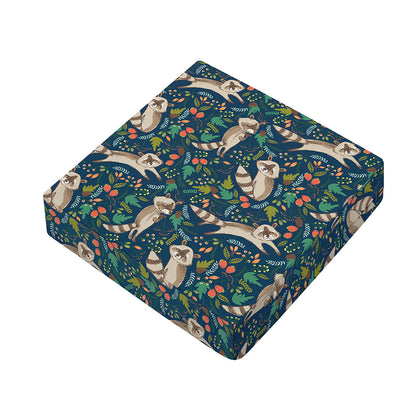 Cartoon Raccoon Pattern Print Outdoor Seat Cushion Cover