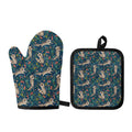 Cartoon Raccoon Pattern Print Oven Mitt And Pot Holder Set
