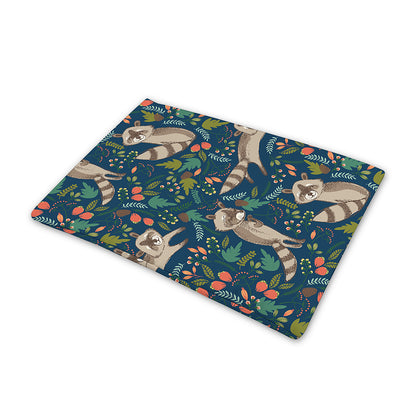 Cartoon Raccoon Pattern Print Pet Cooling Mat Cover