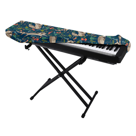 Cartoon Raccoon Pattern Print Piano Keyboard Cover