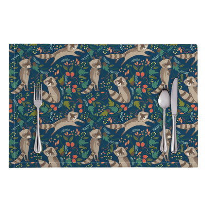 Cartoon Raccoon Pattern Print Placemat