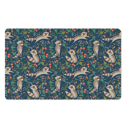 Cartoon Raccoon Pattern Print Polyester Doormat