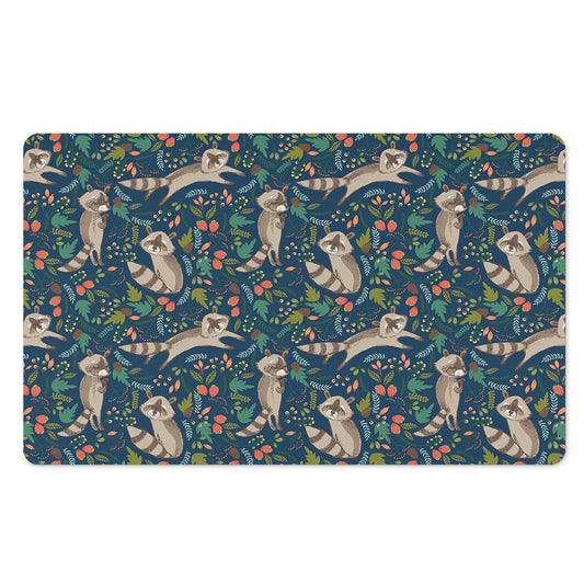 Cartoon Raccoon Pattern Print Polyester Doormat