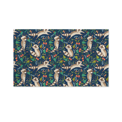 Cartoon Raccoon Pattern Print Polyester Flag