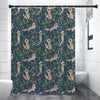 Cartoon Raccoon Pattern Print Premium Shower Curtain