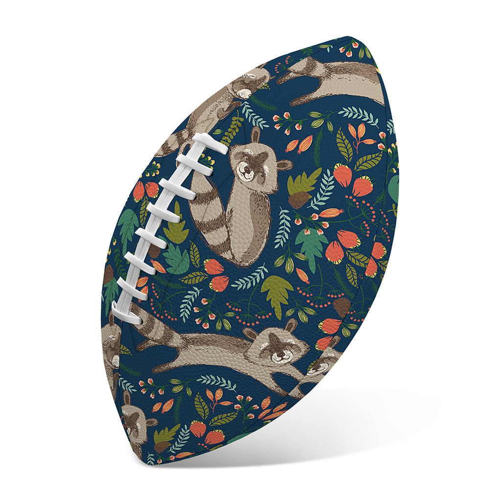 Cartoon Raccoon Pattern Print Rugby Ball