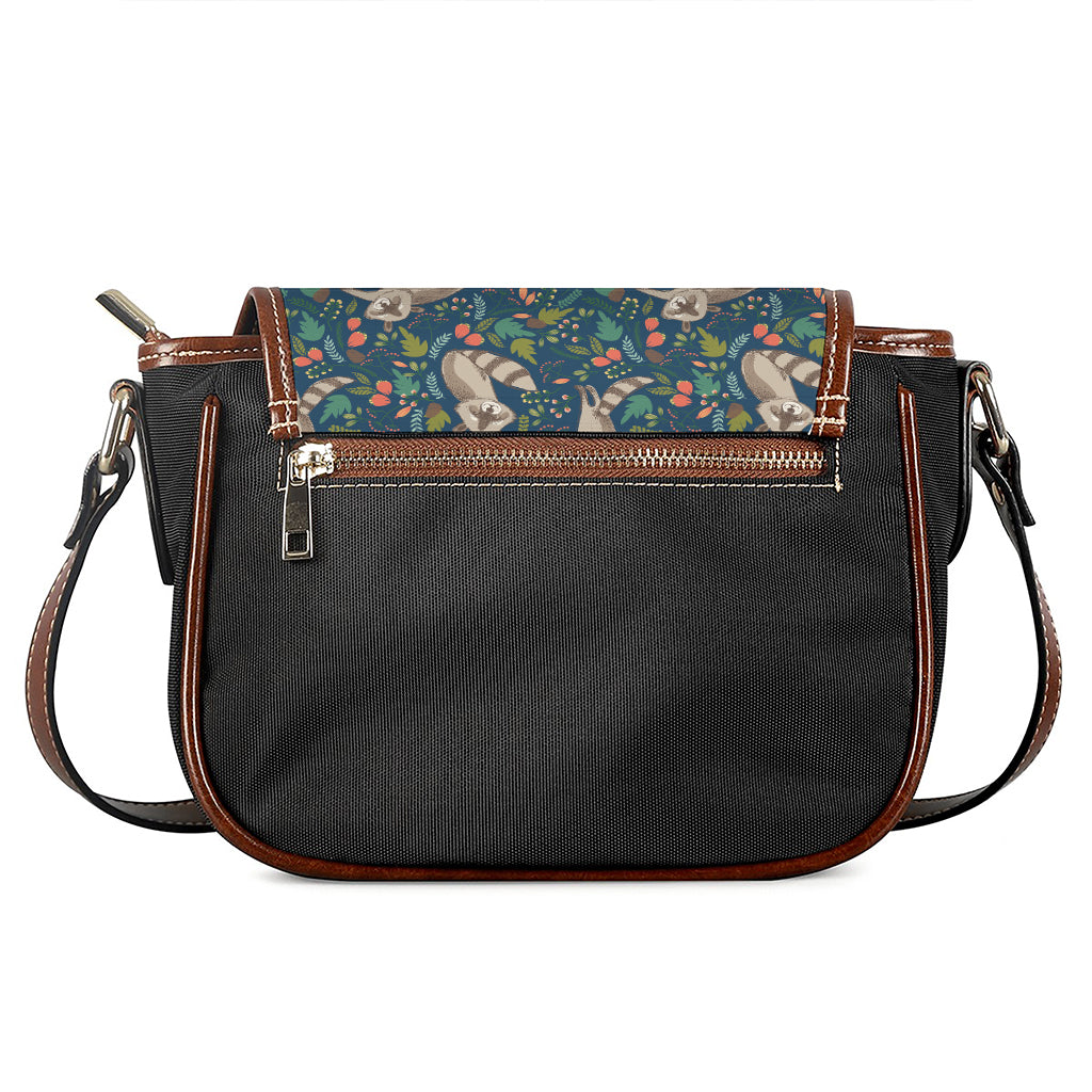 Cartoon Raccoon Pattern Print Saddle Bag