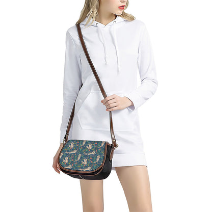 Cartoon Raccoon Pattern Print Saddle Bag