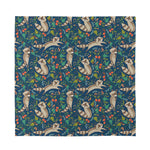 Cartoon Raccoon Pattern Print Silk Bandana