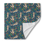 Cartoon Raccoon Pattern Print Silk Bandana