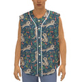 Cartoon Raccoon Pattern Print Sleeveless Baseball Jersey