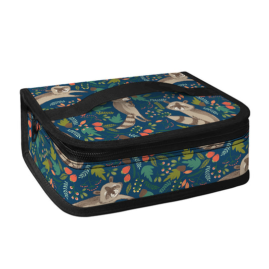 Cartoon Raccoon Pattern Print Small Lunch Bag