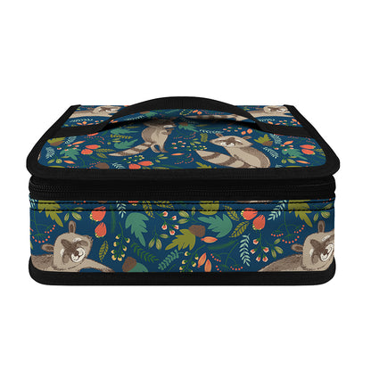 Cartoon Raccoon Pattern Print Small Lunch Bag