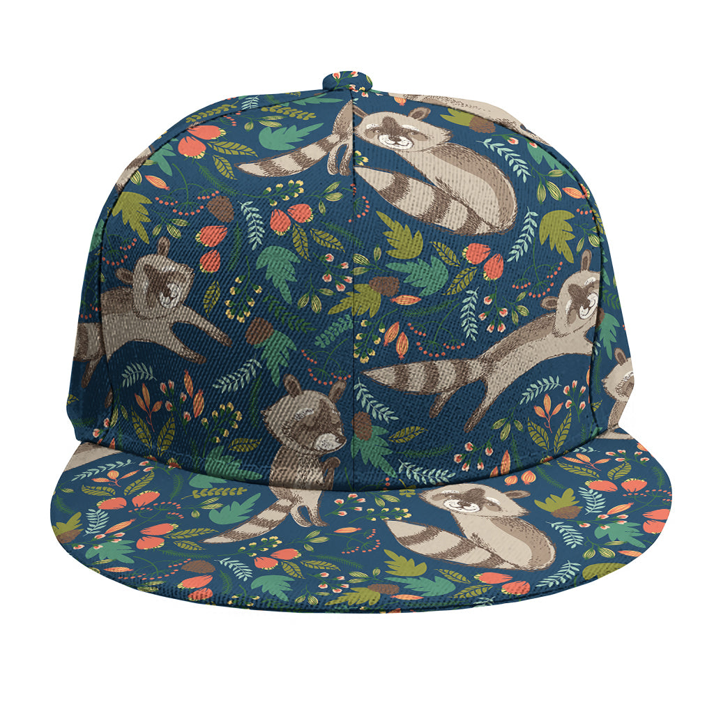 Cartoon Raccoon Pattern Print Snapback Cap