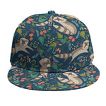 Cartoon Raccoon Pattern Print Snapback Cap