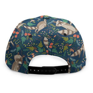 Cartoon Raccoon Pattern Print Snapback Cap