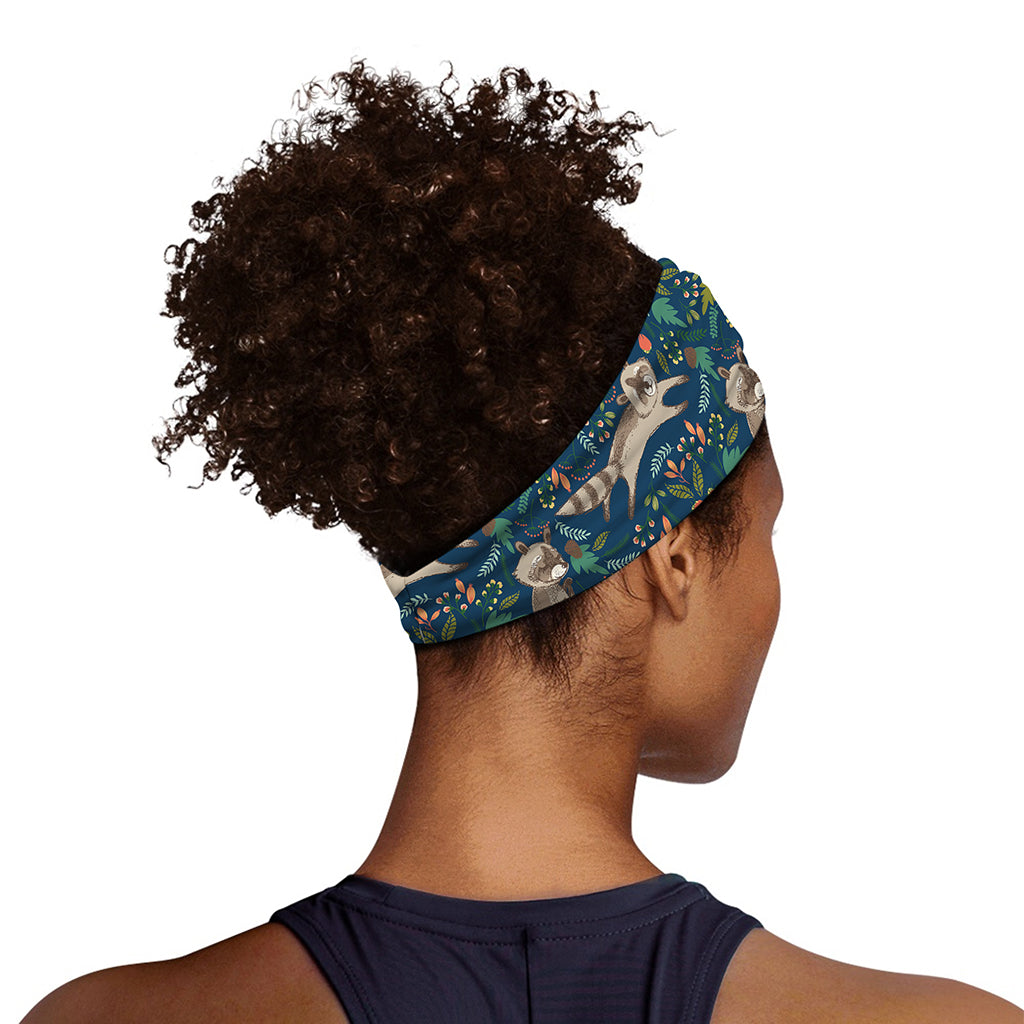 Cartoon Raccoon Pattern Print Sports Headband