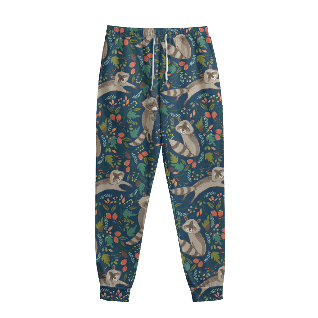 Cartoon Raccoon Pattern Print Sweatpants