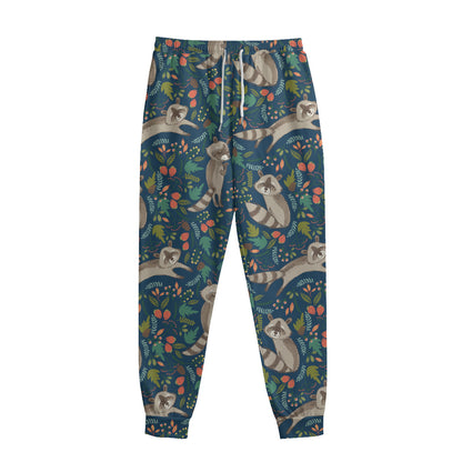 Cartoon Raccoon Pattern Print Sweatpants