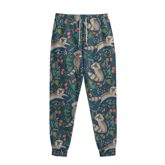 Cartoon Raccoon Pattern Print Sweatpants