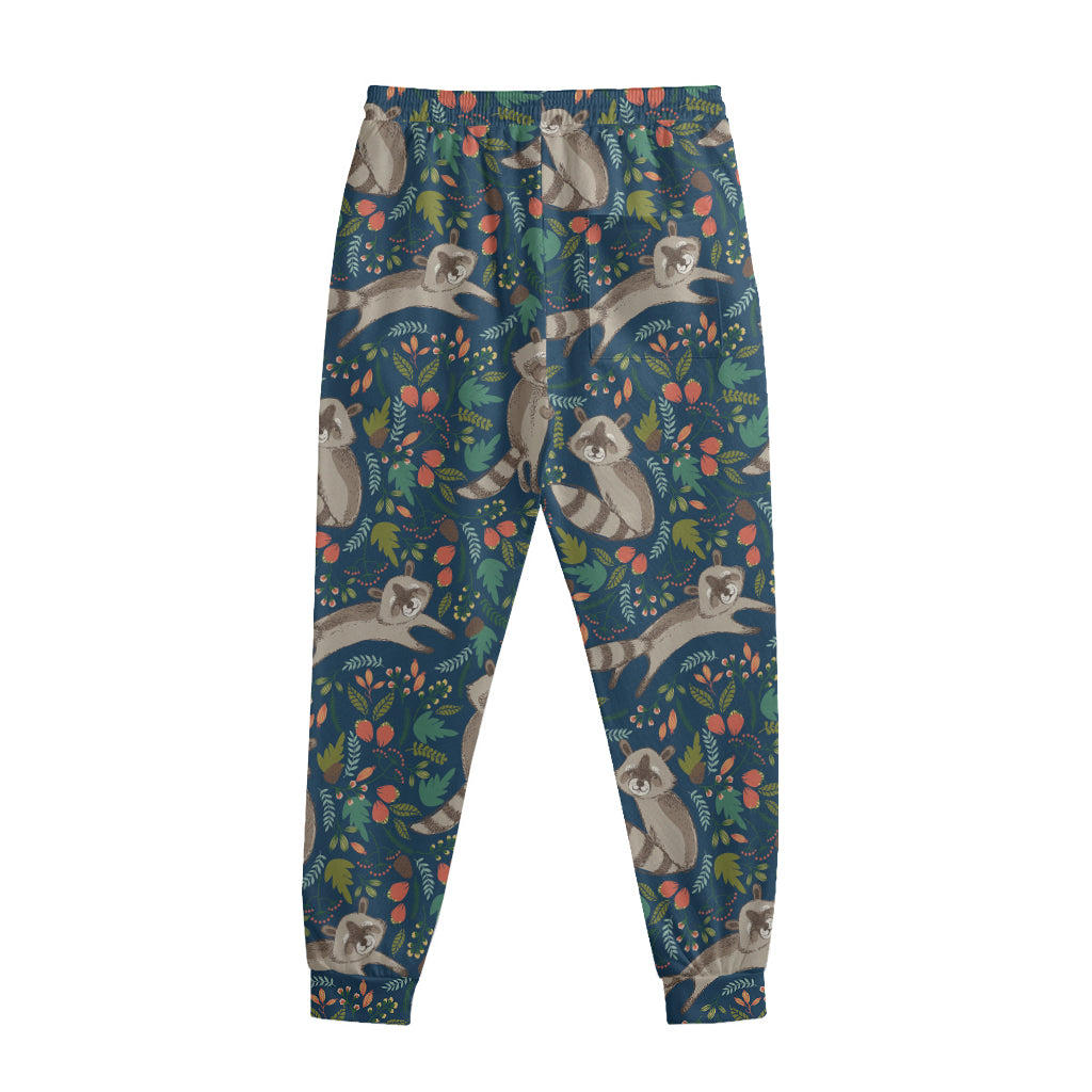 Cartoon Raccoon Pattern Print Sweatpants