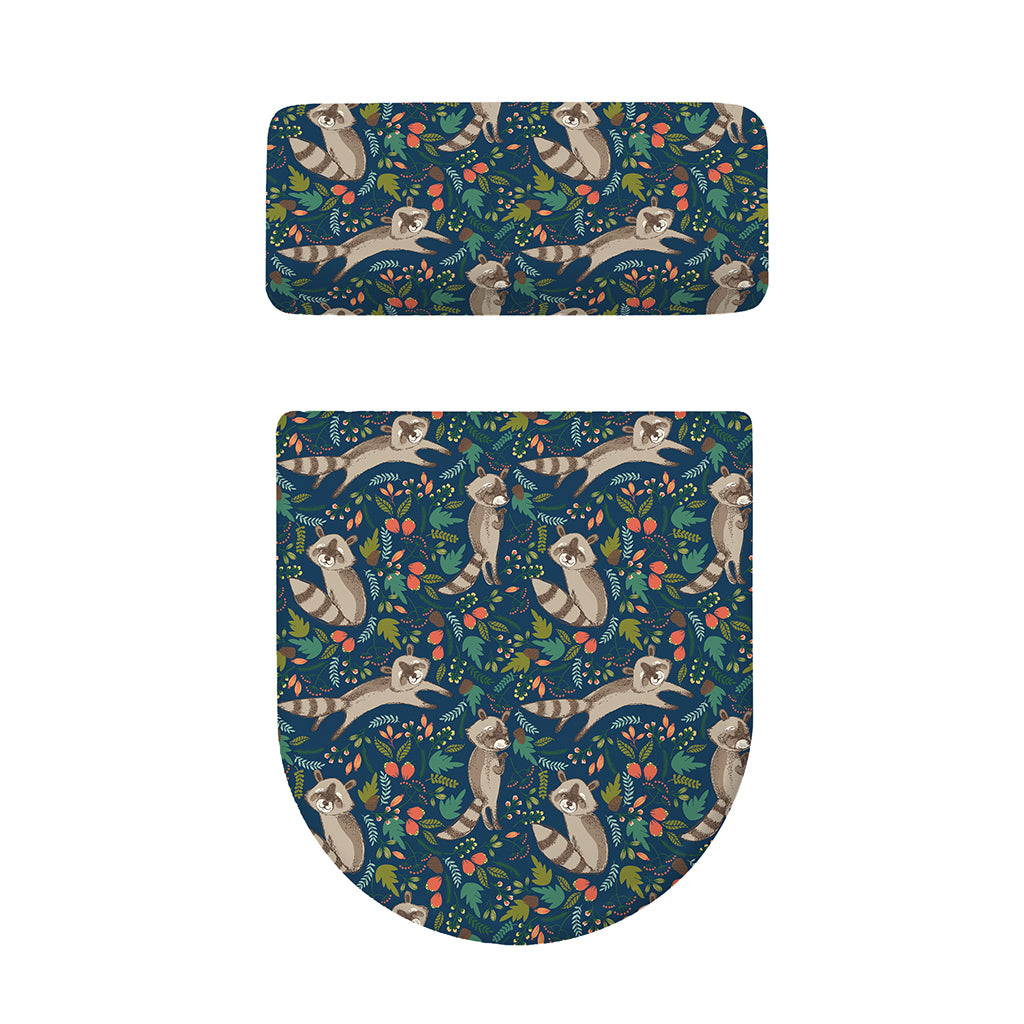 Cartoon Raccoon Pattern Print Toilet Lid And Tank Cover Set