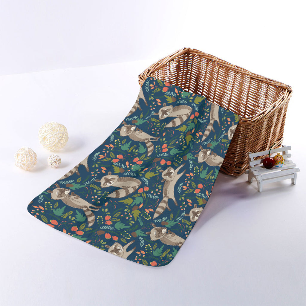 Cartoon Raccoon Pattern Print Towel