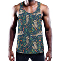 Cartoon Raccoon Pattern Print Men's Workout Tank Top