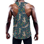 Cartoon Raccoon Pattern Print Training Tank Top