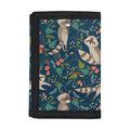 Cartoon Raccoon Pattern Print Trifold Wallet