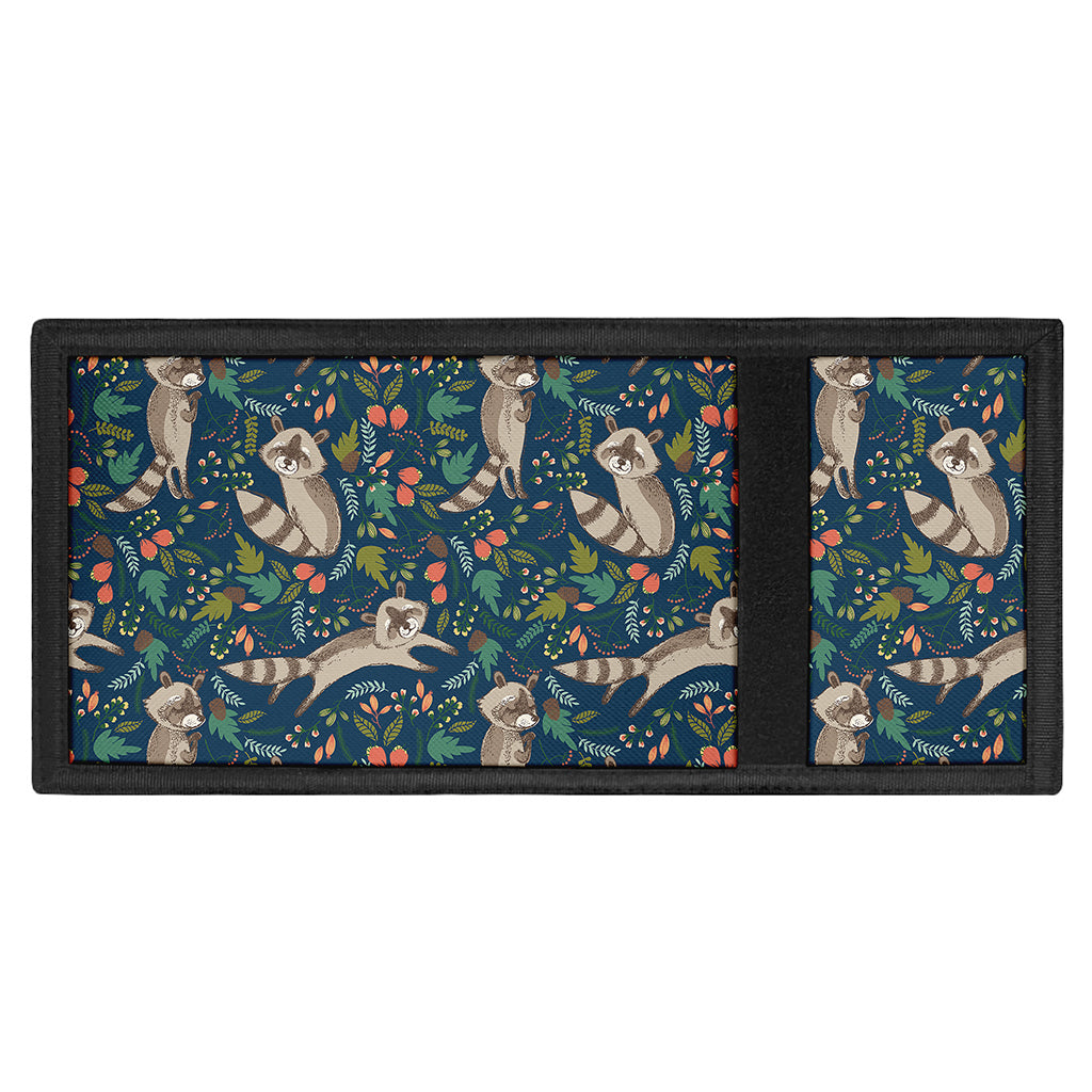 Cartoon Raccoon Pattern Print Trifold Wallet