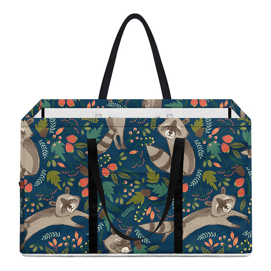 Cartoon Raccoon Pattern Print Utility Tote Bag