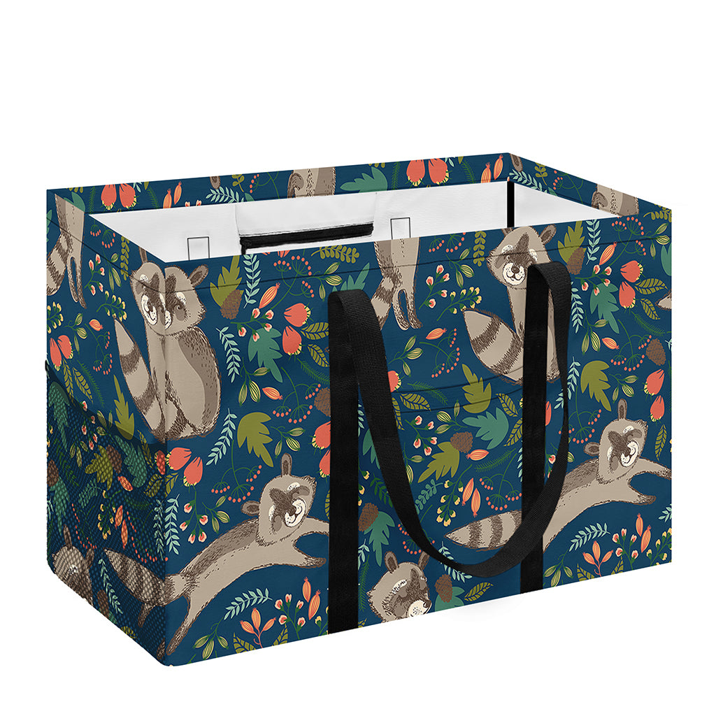 Cartoon Raccoon Pattern Print Utility Tote Bag