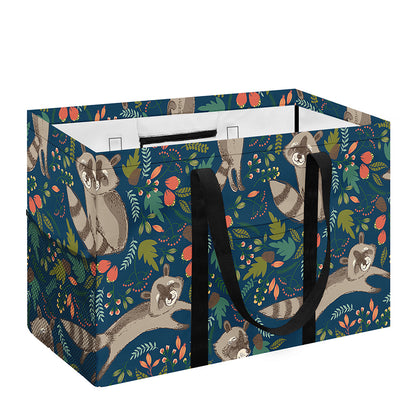 Cartoon Raccoon Pattern Print Utility Tote Bag