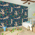 Cartoon Raccoon Pattern Print Wall Sticker