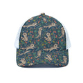 Cartoon Raccoon Pattern Print White Mesh Trucker Hat