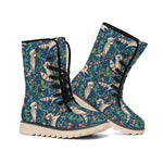Cartoon Raccoon Pattern Print Winter Boots