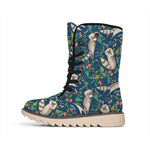 Cartoon Raccoon Pattern Print Winter Boots