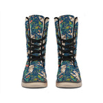 Cartoon Raccoon Pattern Print Winter Boots